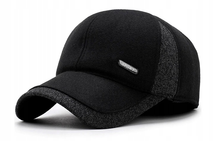 CZAPKA ZIMOWA MĘSKA Z DASZKIEM CIEPŁA CHOWANE NAUSZNIKI NA ZIMĘ MODNA