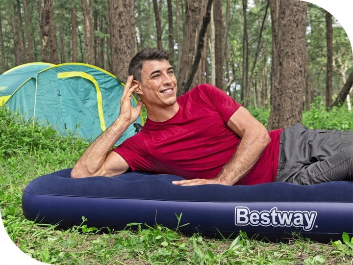 Materac Dmuchany Welurowy Jednoosobowy Łóżko Bestway 67001 188x99 MODEL2025