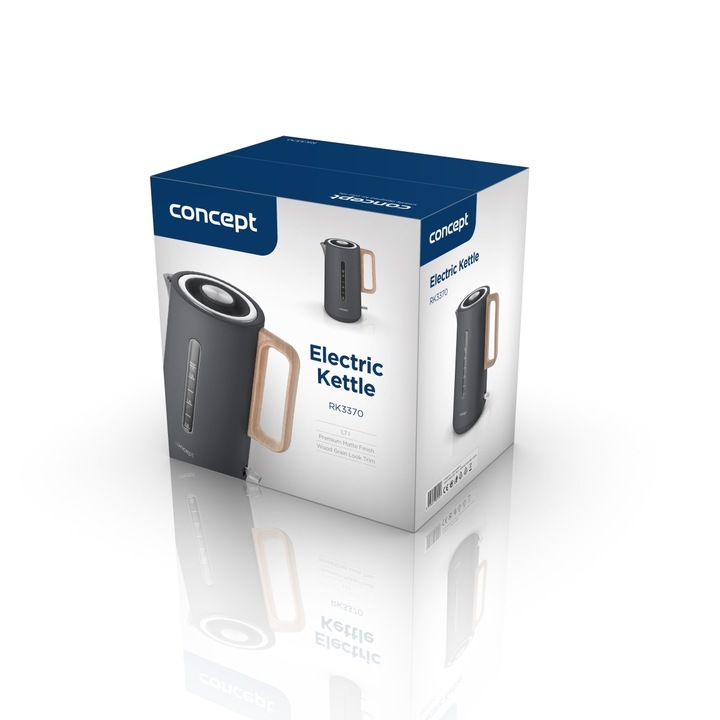 Czajnik elektryczny Concept RK3370 2200 W 1,7 l srebrny/szary