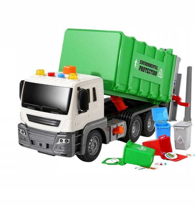 Śmieciarka DUŻA Ciężarówka Zabawka INTERAKTYWNA dla dzieci chłopca 3 latka