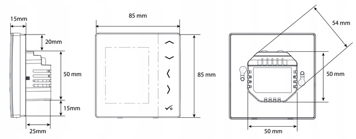 SALUS VS35W PRZEWODOWY REGULATOR TEMPERATURY DOBOWY PODTYNKOWY BIAŁY