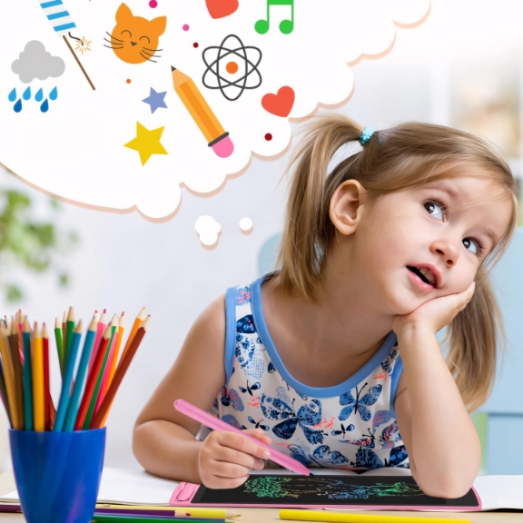 TABLET GRAFICZNY DO RYSOWANIA DLA DZIECI EDUKACYJNY ZNIKOPIS MULTIKOLOR