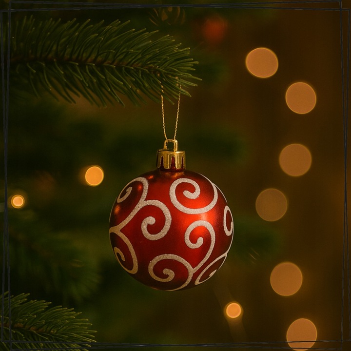 ZESTAW BOMBKI CHOINKOWE PLASTIKOWE CHOINKĘ CZERWONE NIETŁUKĄCE ŚWIĄTECZNE