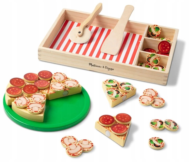 MELISSA AND DOUG PIZZA DO KROJENIA ZABAWA W PIZZERIE ZABAWKA DLA DZIECI