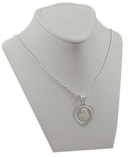 Łańcuszek Srebrny Damski Corda z Medalikiem Serduszko pr 925 Grawer Gratis