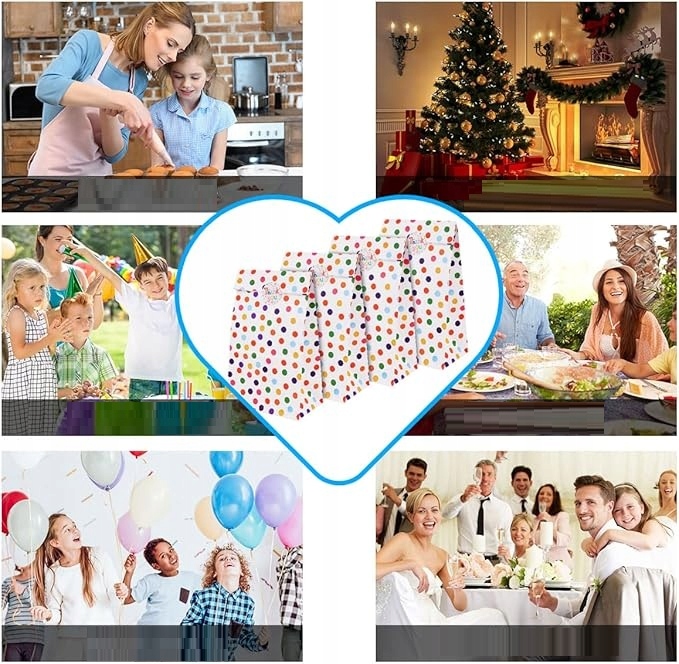 18X PAPIEROWE TOREBKI W KROPKI NA PREZENTY Z NAKLEJKAMI UPOMINKI DLA DZIECI