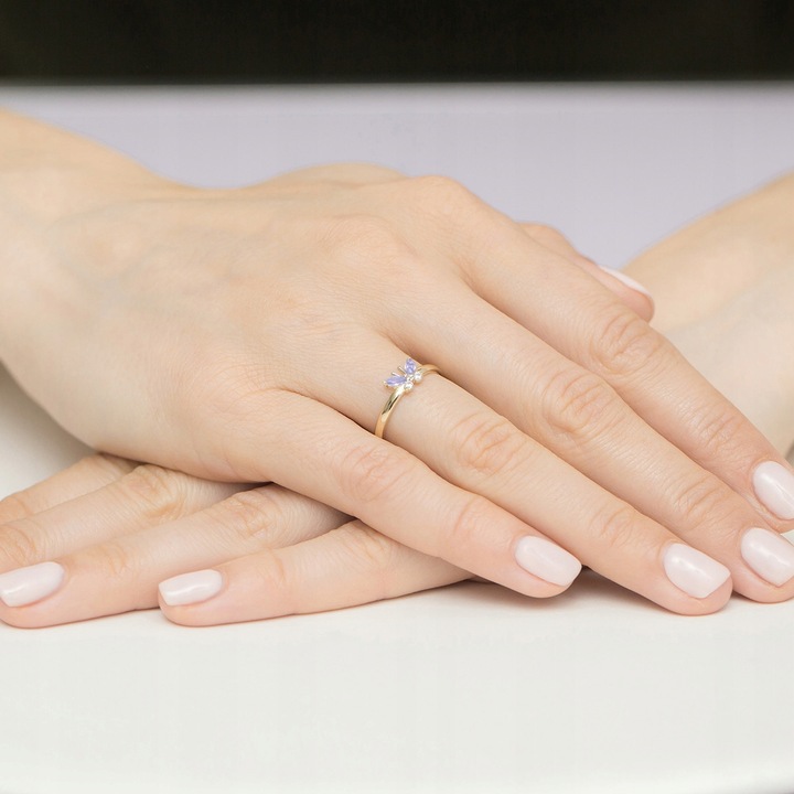 ZŁOTY PIERŚCIONEK MOTYLEK z CYRKONIAMI pr 333 r.7