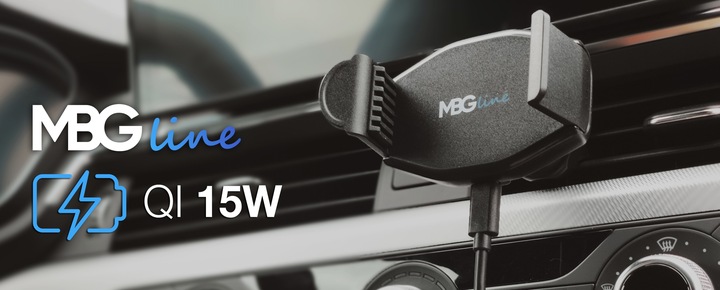 UCHWYT SAMOCHODOWY Z ŁADOWARKĄ INDUKCYJNĄ 15W QI