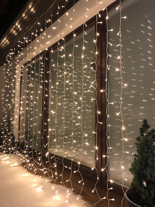 KURTYNA ŚWIETLNA 546LED XL LAMPKI CHOINKOWE 8 FUNKCJI sople CHOINKĘ CHOINKA