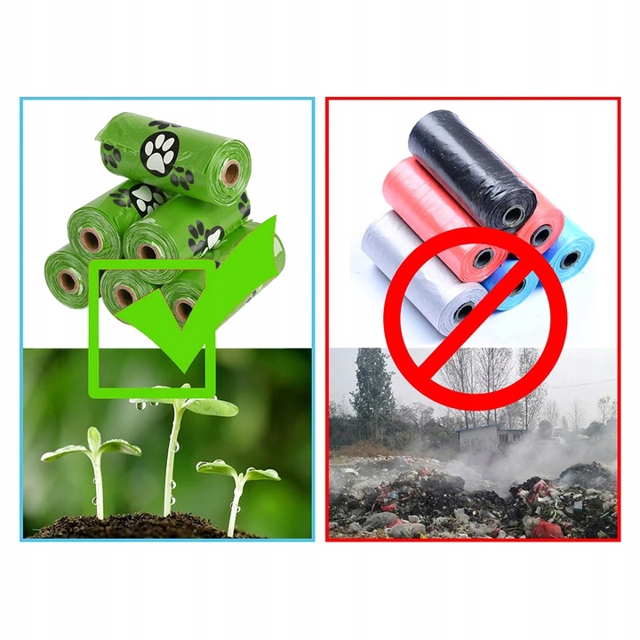 WORKI BIODEGRADOWALNE Woreczki na psie odchody BIO 360 szt.+ etui ZAPACHOWE