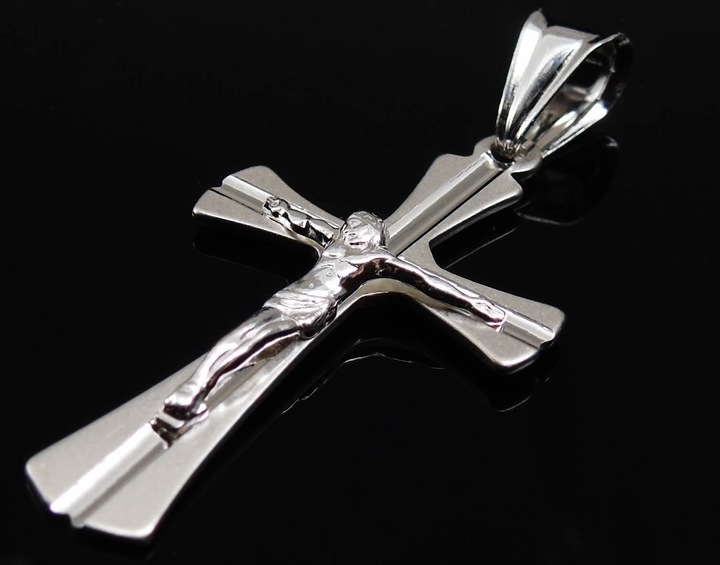 Srebrny Łańcuszek Męski Pancerka 6mm 55cm + Krzyż