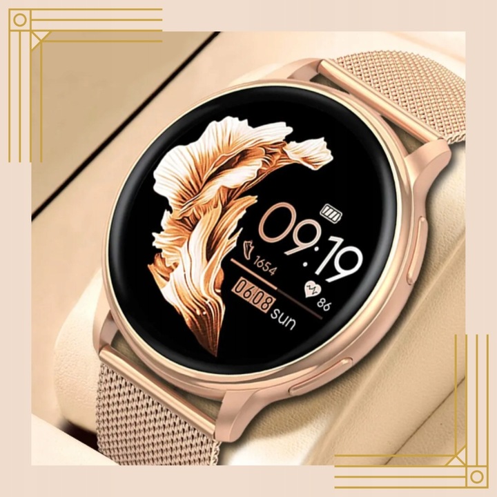 SMARTWATCH ZEGAREK DAMSKI DLA KOBIETY AMOLED ROZMOWY CIŚNIENIOMIERZ MENU PL