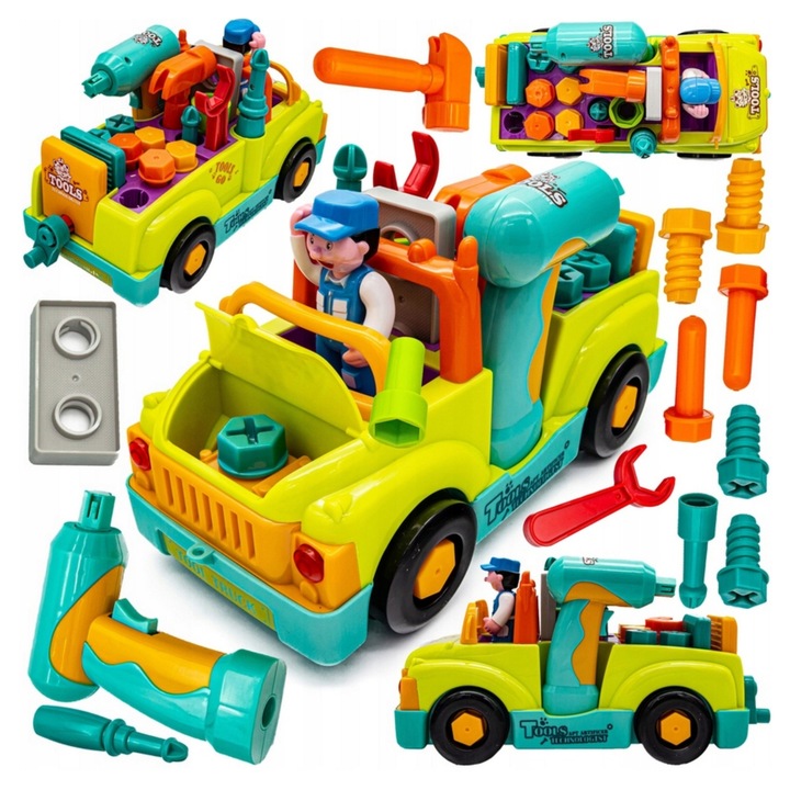 Auto do skręcania rozkręcania mały mechanik jeździ gra interaktywny