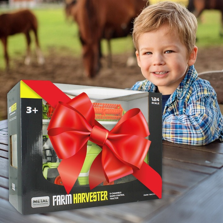 Kombajn Zdalnie Sterowany Pilot R/C Traktor Generator DYMU Światła Dźwięk