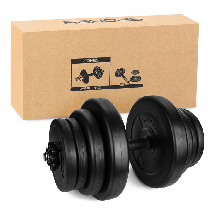 Hantle regulowane hantle bitumiczne 20kg ciężarki do ćwiczeń Spokey BURDEN