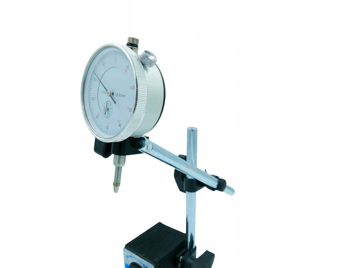 ZESTAW POMIAROWY: CZUJNIK ZEGAROWY NA STATYWIE DO SPRAWDZANIA BICIA TARCZ