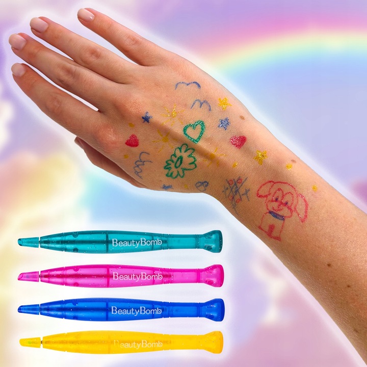 ZESTAW DO ROBIENIA TATUAŻY DUŻY BROKATOWE TATUAŻE ZMYWALNE SZABLONY DIY