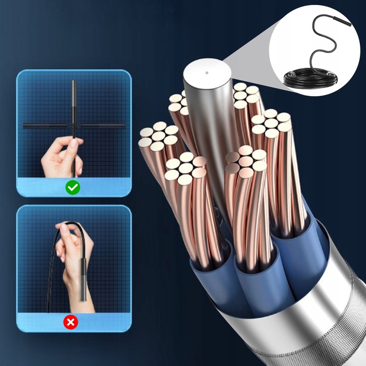 KAMERA INSPEKCYJNA ENDOSKOP 5M USB + WYŚWIETLACZ FULL HD