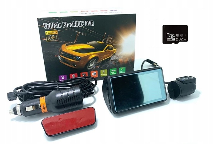 WIDEOREJESTRATOR KAMERA SAMOCHODOWA REJESTRATOR JAZDY HD DWA OBIEKTYWY