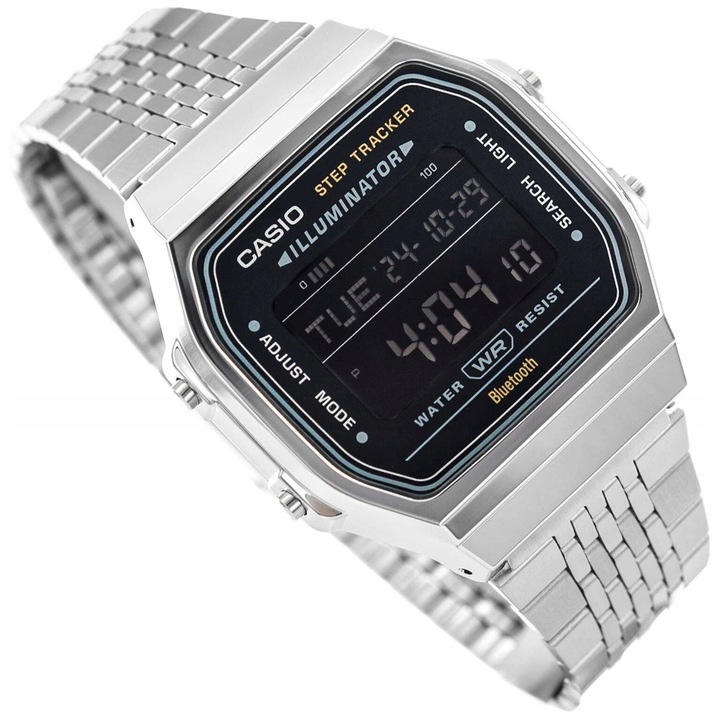 ZEGAREK CASIO ABL-100WE-1BEF VINTAGE SREBRNY BLUETOOH KROKOMIERZ DATOWNIK