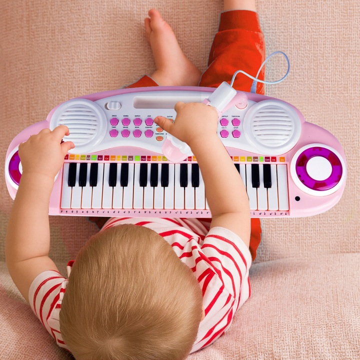 ORGANY ORGANKI KRZESEŁKO PIANINKO MP3 Z MIKROFONEM KEYBOARD USB DLA DZIECI