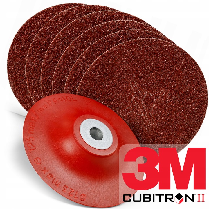 Zestaw 6 Krążków Fibrowych 3M 982C CUBITRON II 36+ | Dysk Mocujący Gratis