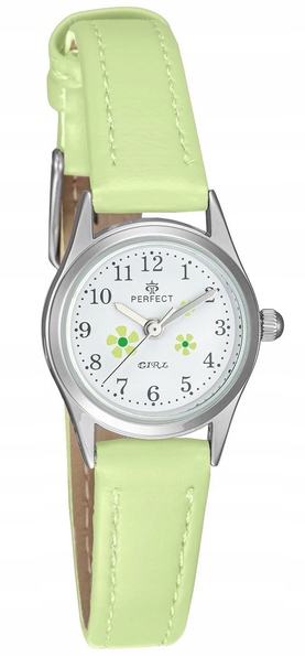 Delikatny ZEGAREK PERFECT dla dziewczynki kwiatuszki girls KOLOROWE PASKI