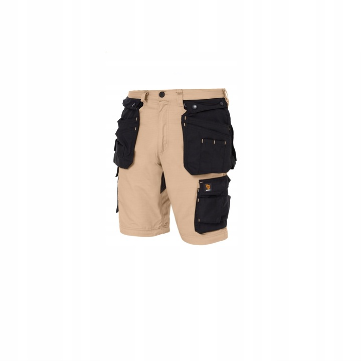 SPODNIE ROBOCZE monterskie męskie 2w1 KRÓTKIE SPODENKI odpinane Khaki