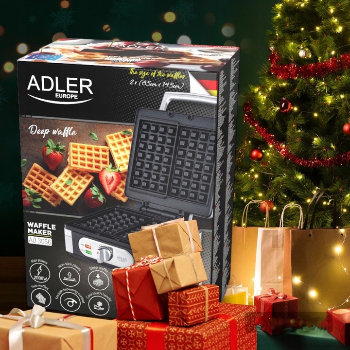 GOFROWNICA 2000W XXL 2 CHRUPIĄCE PUSZYSTE GOFRY XXL DUŻA SOLIDNIE WYKONANA