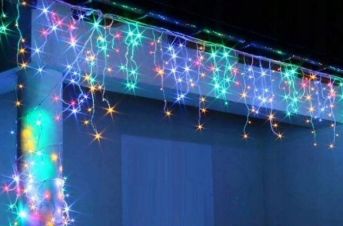 KURTYNA ŚWIETLNA SOPLE ZEWNĘTRZNE 200 LED LAMPKI FLASH MULTIKOLOR