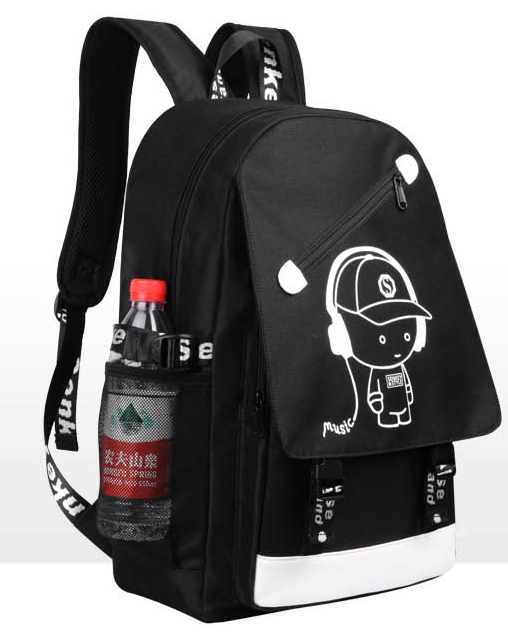 PLECAK SZKOLNY ŚWIECĄCY MŁODZIEŻOWY DUŻY A4 PIÓRNIK LISTONOSZKA SET3 USB