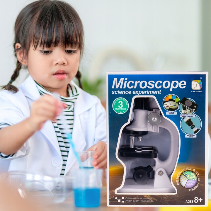 MIKROSKOP EDUKACYJNY ŚWIATŁA LED PRZYBLIŻENIE 1200X PREZENT DLA DZIECKA