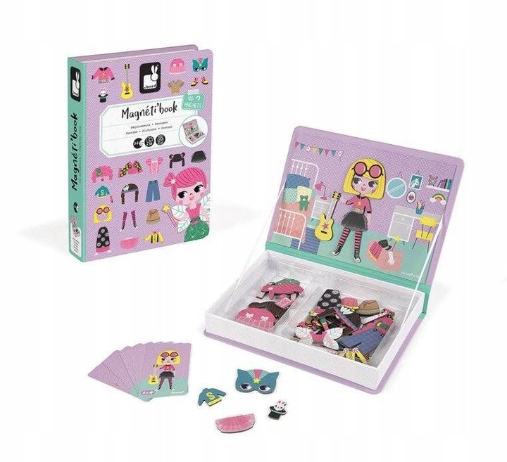 Układanka magnetyczna Magnetibook Kostiumy Dziewczynka dla dzieci 3+, Janod