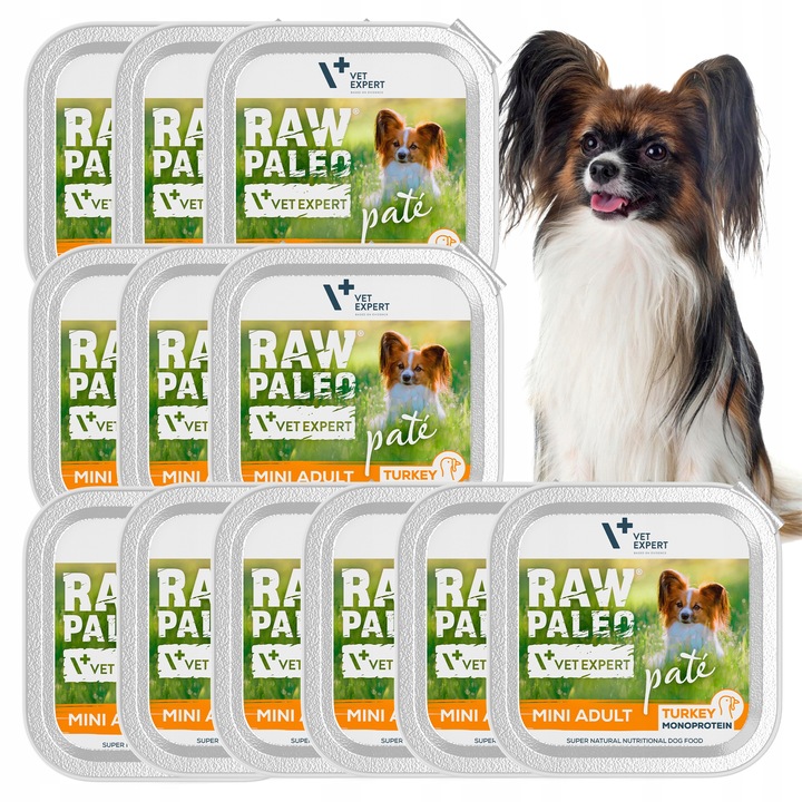 Mokra karma dla psów dorosłych małych ras indyk Raw Paleo Pate 12 x 150g