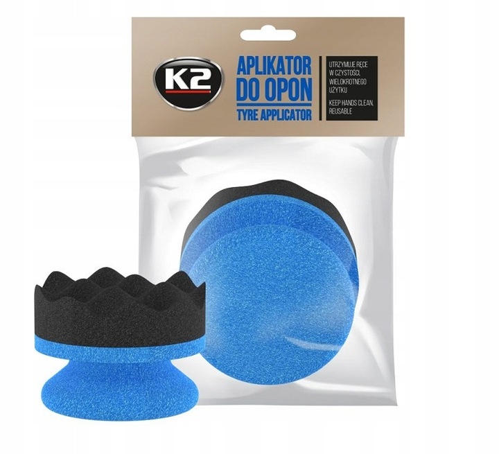 K2 APLIKATOR GĄBKOWY DO OPON DO DRESINGU PLASTIKÓW