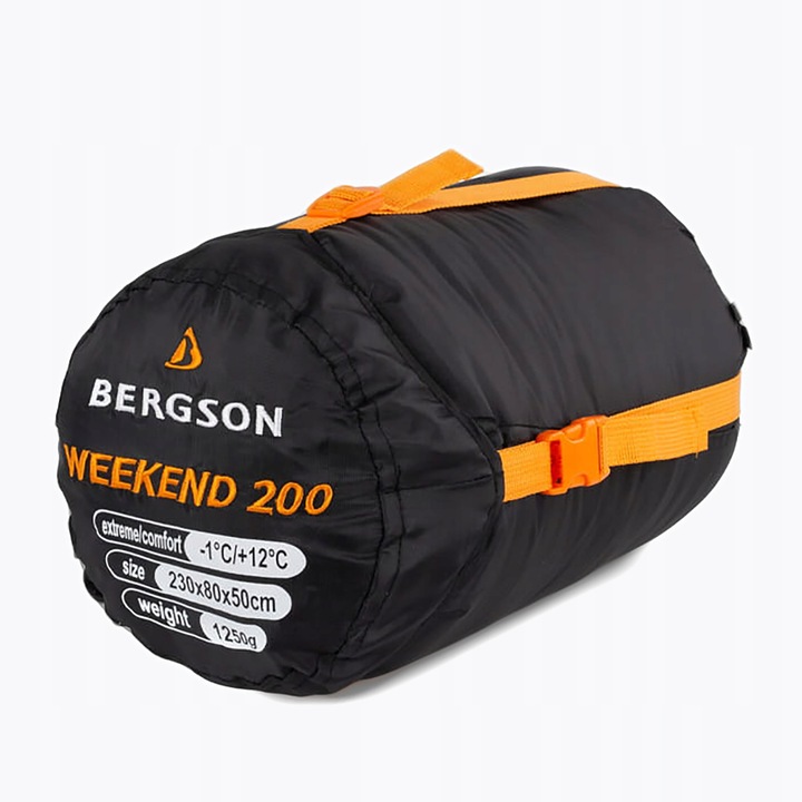 Śpiwór BERGSON Weekend 200 black 230 cm