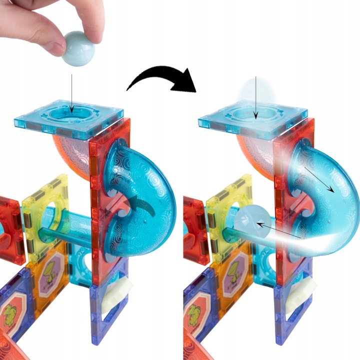 Klocki magnetyczne konstrukcyjne 49el 3D edukacyjne duży zestaw dla dzieci