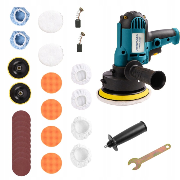 Profesjonalna POLERKA SAMOCHODOWA Z REGULACJĄ OBROTÓW + 28x AKCESORIÓW