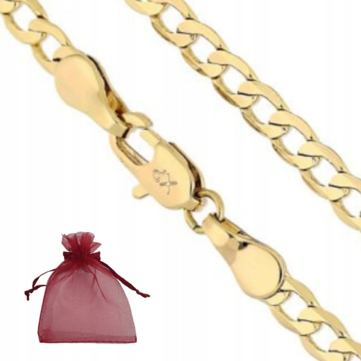 60 cm Łańcuszek złoty stal chirurgiczna damski pancerka męski 3,5 mm