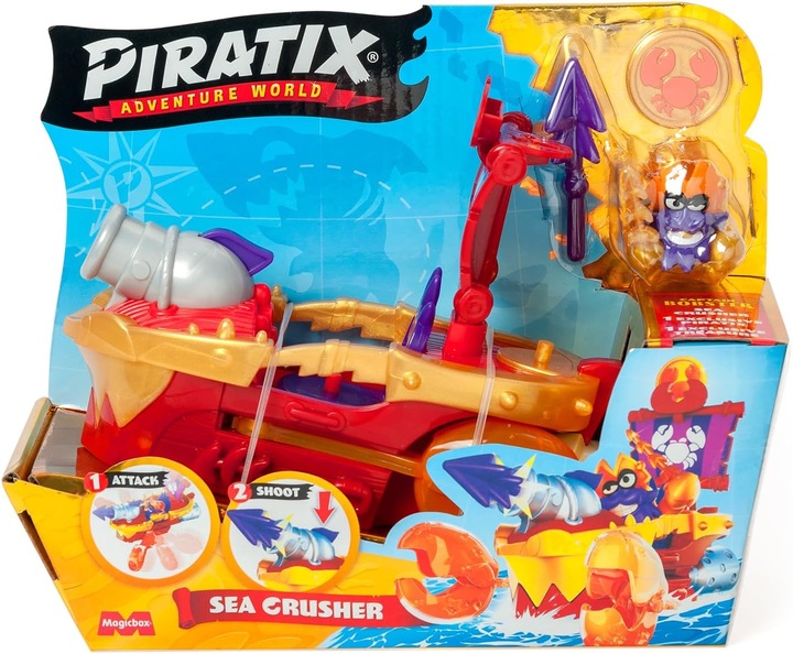 PIRATIX zestaw statek piracki Sea Crusher figurka Captain Lobster prezent