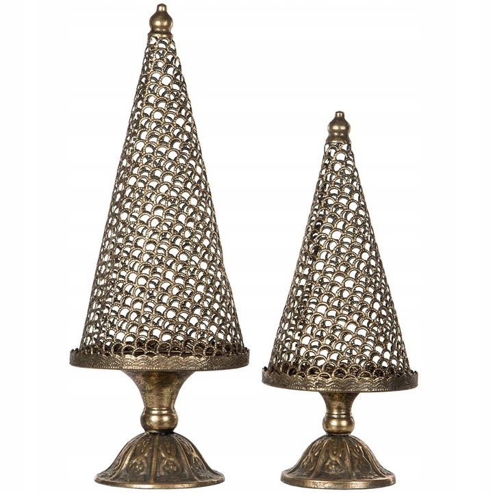 FIGURKA CHOINKA ZŁOTA ŚWIĄTECZNA 2 szt. ozdoba dekoracja na święta prezent