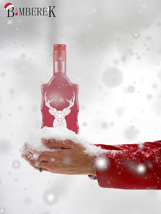 10x Butelki Szklane FALA 500ml z NADRUKIEM ŚWIĄTECZNYM na Prezent Nalewki