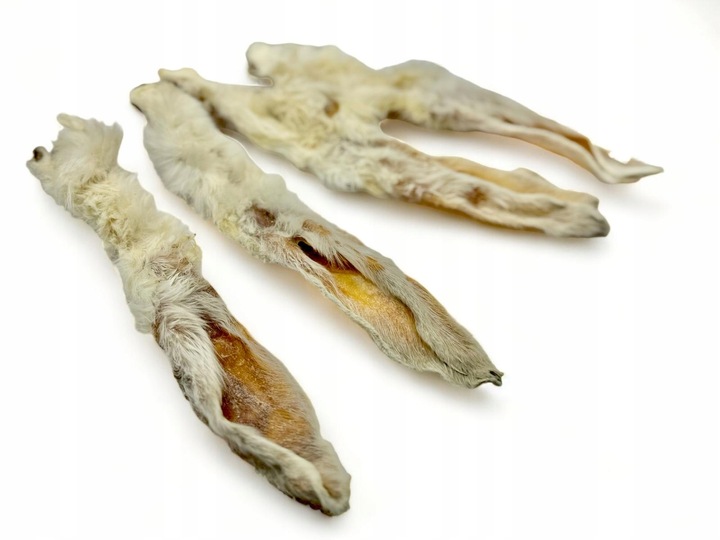 PRZYSMAKI GRYZAK DLA PSA NATURALNE UCHO KRÓLICZE Z FUTREM WŁOSEM 500G