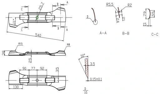 NÓŻ TRAKTOR DO MTD KOSZ LEWY 54cm DECK 41cali