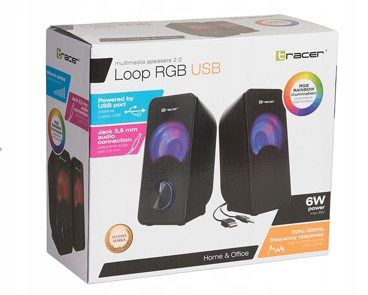 Głośniki podświetlane LED Tracer 2.0 Loop RGB USB