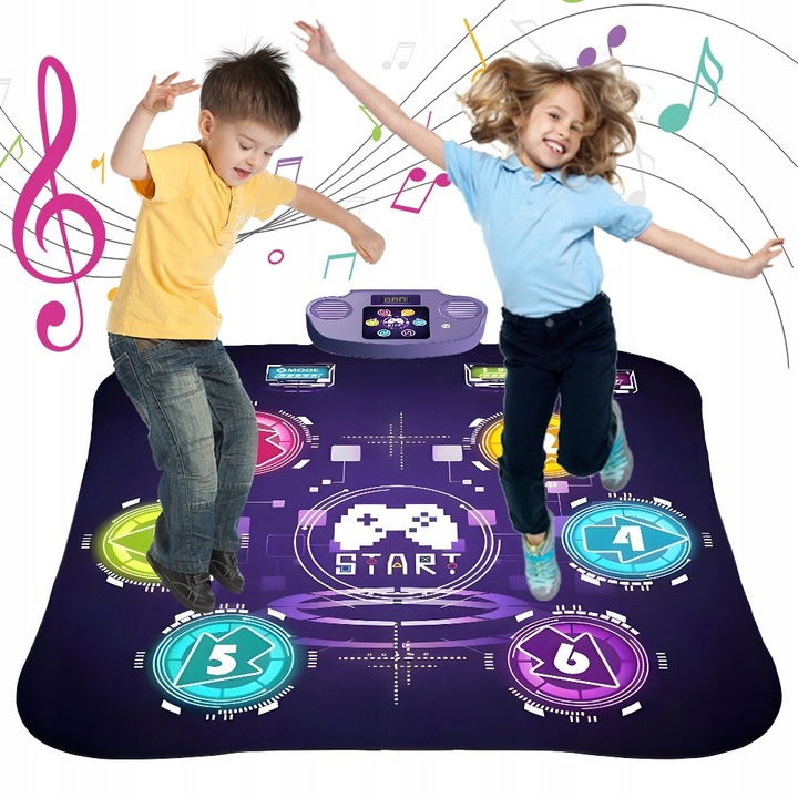 MATA LED DO TAŃCZENIA MUZYCZNA GRA DZIECI INTERAKTYWNA Z BLUETOOTH 5 TRYBÓW