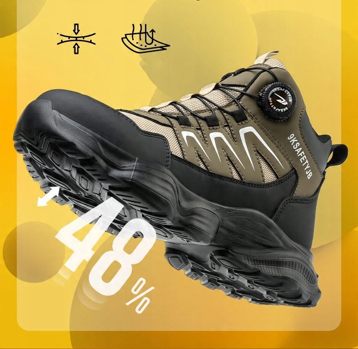 NOWY BUTY ROBOCZE MĘSKIE PÓŁBUTY ROBOCZE SPORTOWE ODDYCHAJĄCE Z NOSKIEM BHP