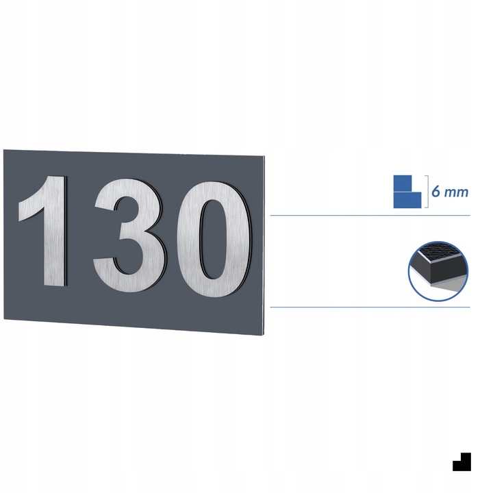 WYPUKŁY NUMER NA DOM | TABLICZKA ADRESOWA Z NUMEREM DOMU / MIESZKANIA