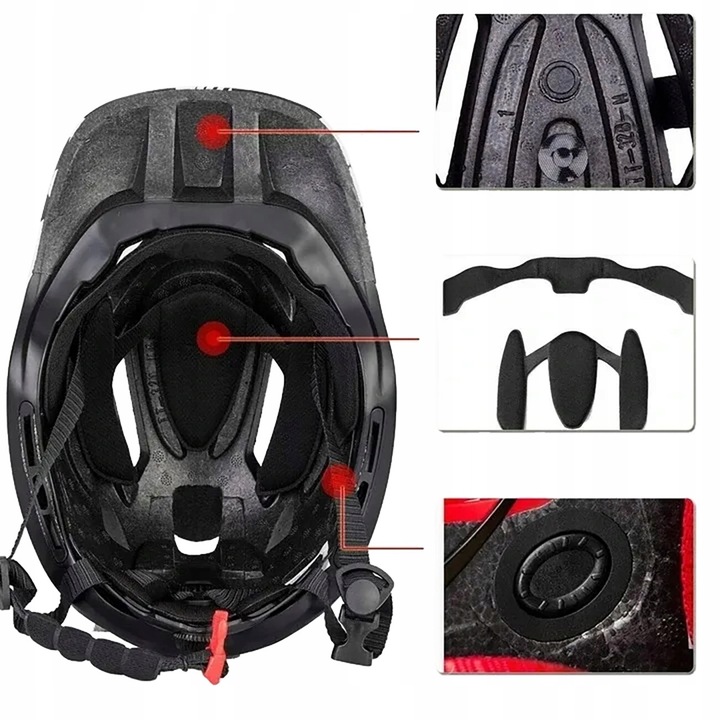 ROCKBROS DZIECIĘCY KAS ROWEROWY Z ODPINANĄ SZCZĘKĄ rozm. S REGULOWANY MTB