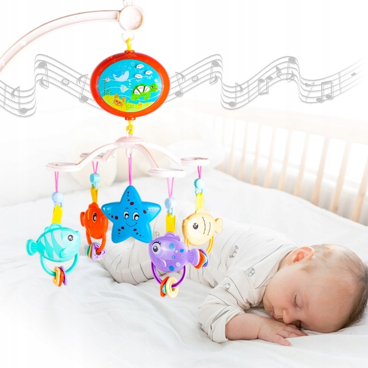 KARUZELKA KARUZELA DO ŁÓŻECZKA Z PROJEKTOREM I PILOTEM DLA DZIECI